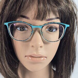 JF Frey Eyeglasses Frames Metal 48-19-143 Demi Turquoise JF2873
